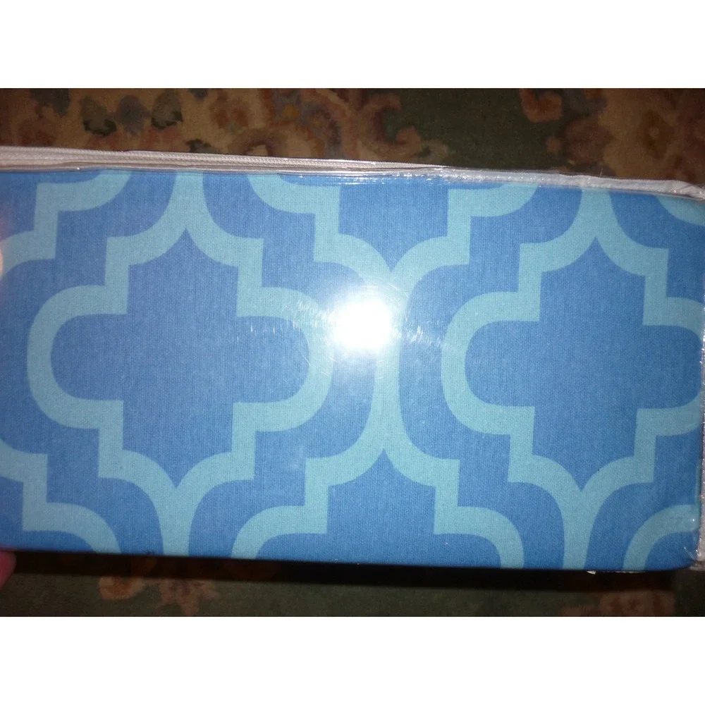 Superior King Sheet Set 100% Cotton Flannel Blue Trellis Quatrefoil Deep Pocket